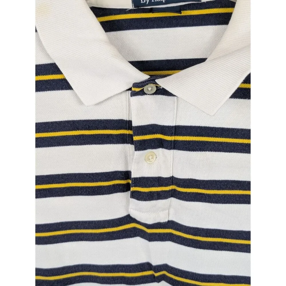 Polo Ralph Lauren Striped Polo Shirt White/Navy/Yellow Men's Size XL